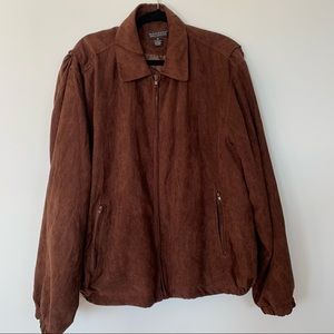 🏷️ Montage Collection Chocolate Brown Faux Suede Zip Up Jacket XL
